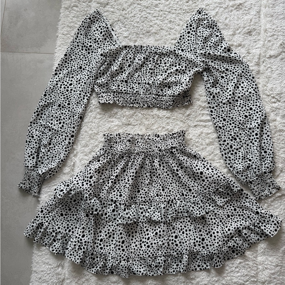 Petal + pup Polka Dot Skirt Set - Black and White